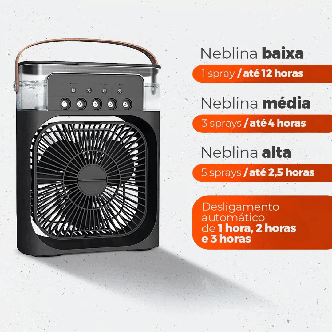 Mini Ventilador e Umidificador de Mesa Portátil Led - Modern Casa