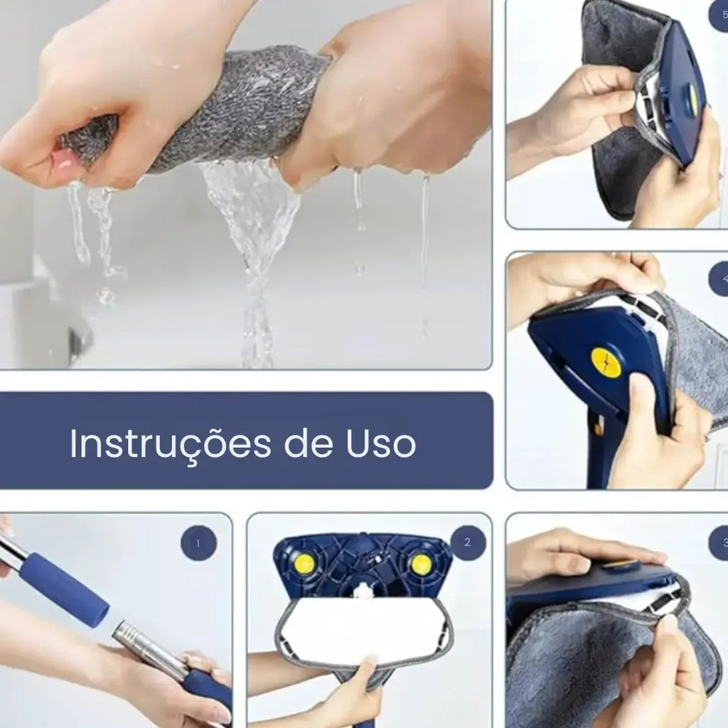 Mop de Limpeza Triangular 360° + Refil Grátis - Modern Casa