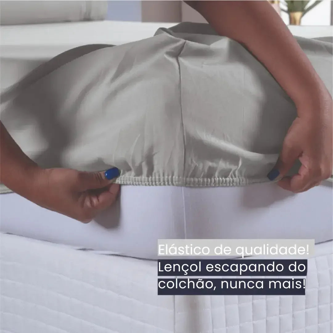 Jogo de Lençol 400 Fios Micro Percal Ponto Palito - Modern Casa