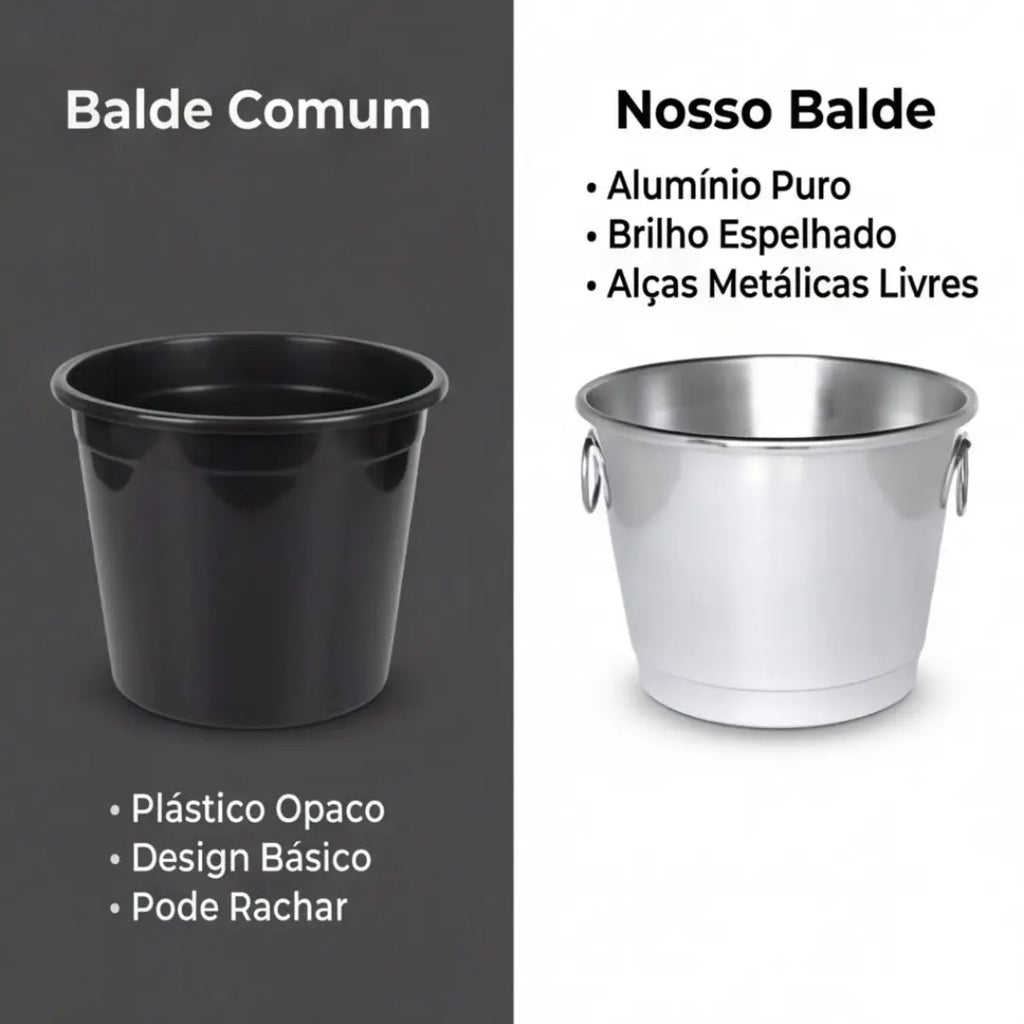 Balde de Gelo Alumínio Polido 5 Litros