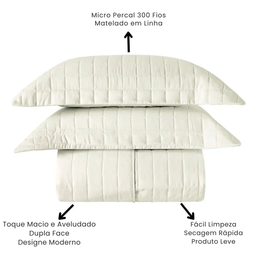 Cobre Leito Classic Micro Percal 300 Fios - Modern Casa