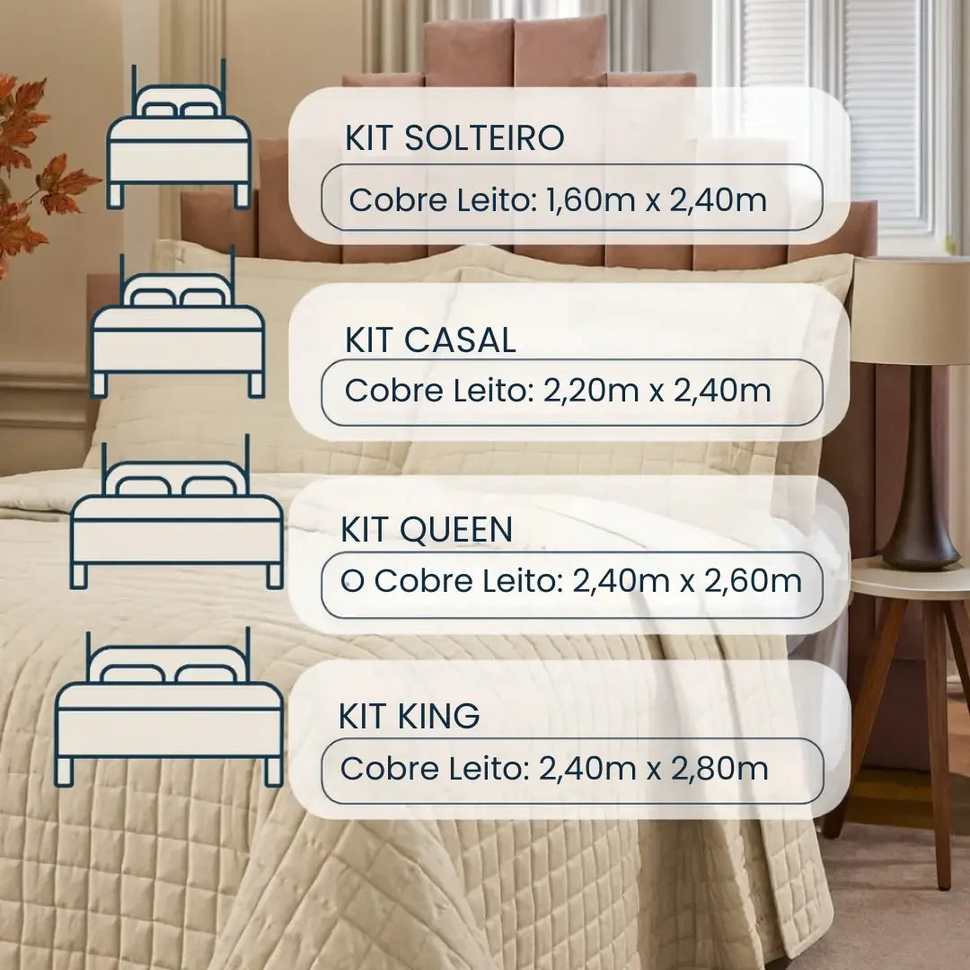 Cobre Leito Classic Micro Percal 300 Fios - Modern Casa