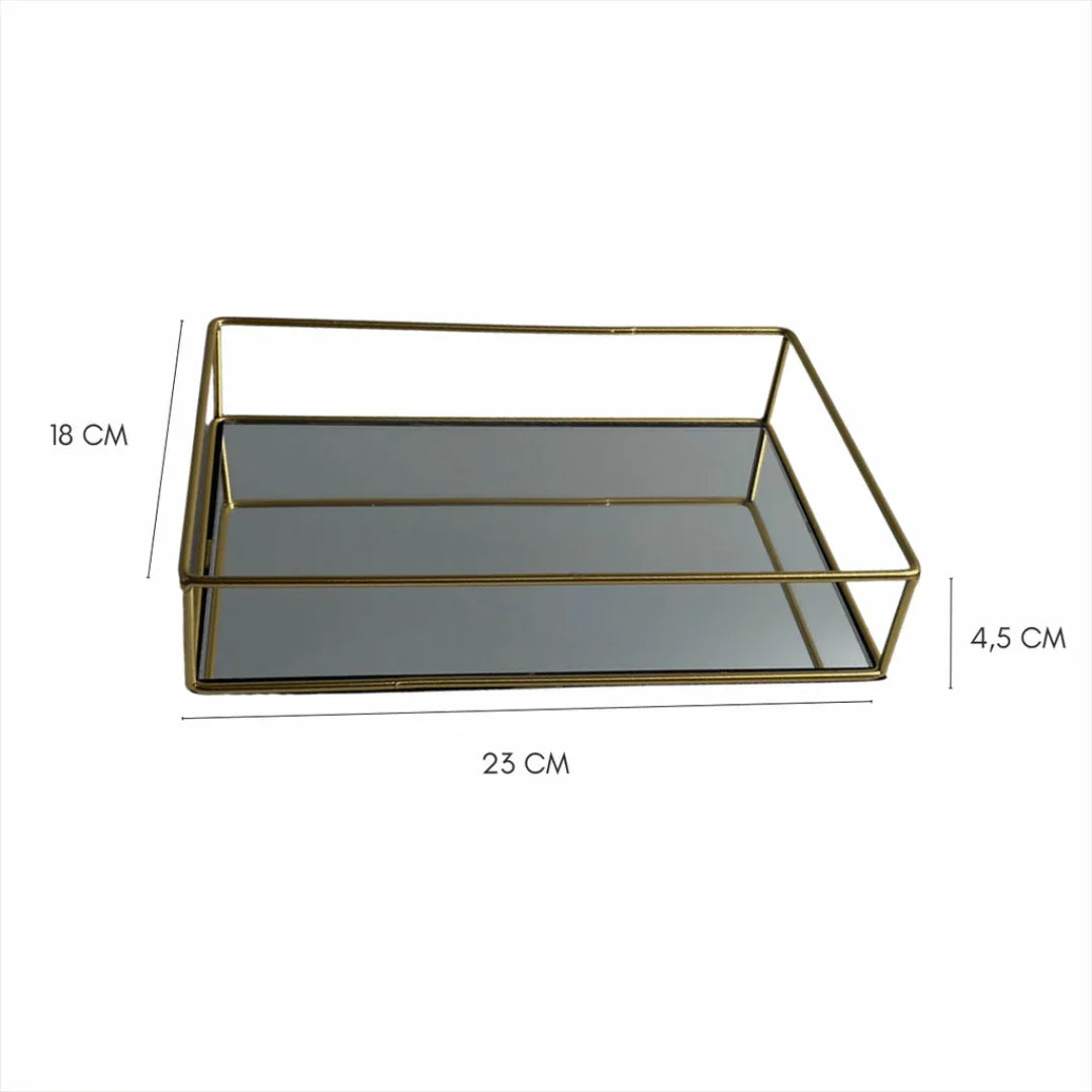 Bandeja Decorativa com Espelho Luxo - Modern Casa