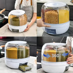 Dispensador Organizador Giratório 360° para Arroz e Grãos - Modern Casa