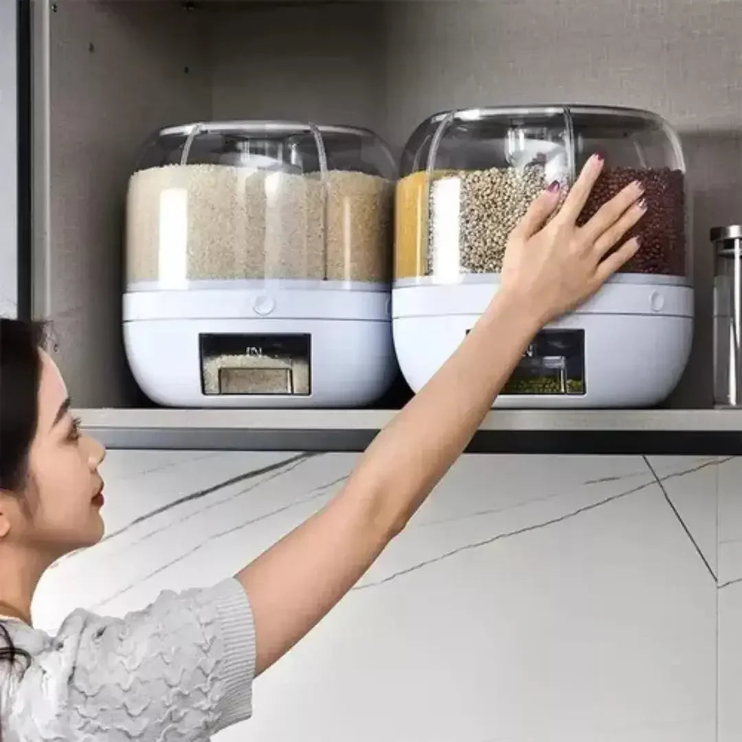 Dispensador Organizador Giratório 360° para Arroz e Grãos - Modern Casa