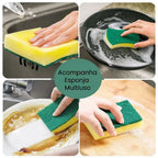 Dispenser Detergente 2 em 1 com Porta Esponja - Modern Casa
