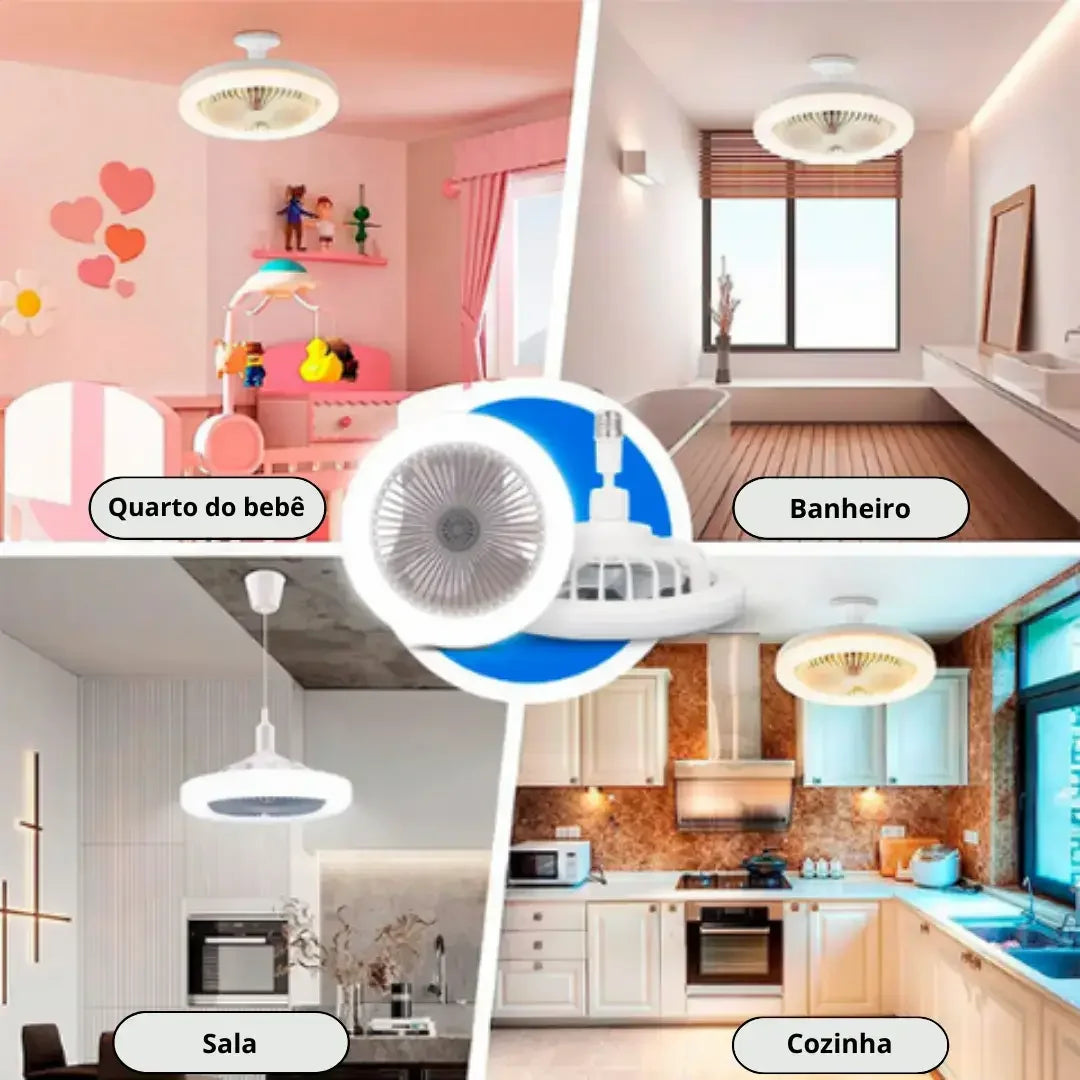Luminária Ventilador de Teto com Controle Remoto - Modern Casa