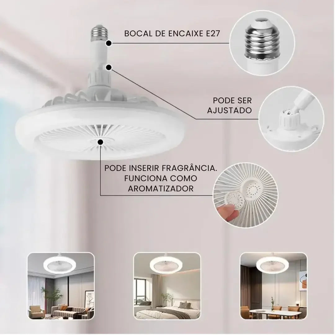 Luminária Ventilador de Teto com Controle Remoto - Modern Casa