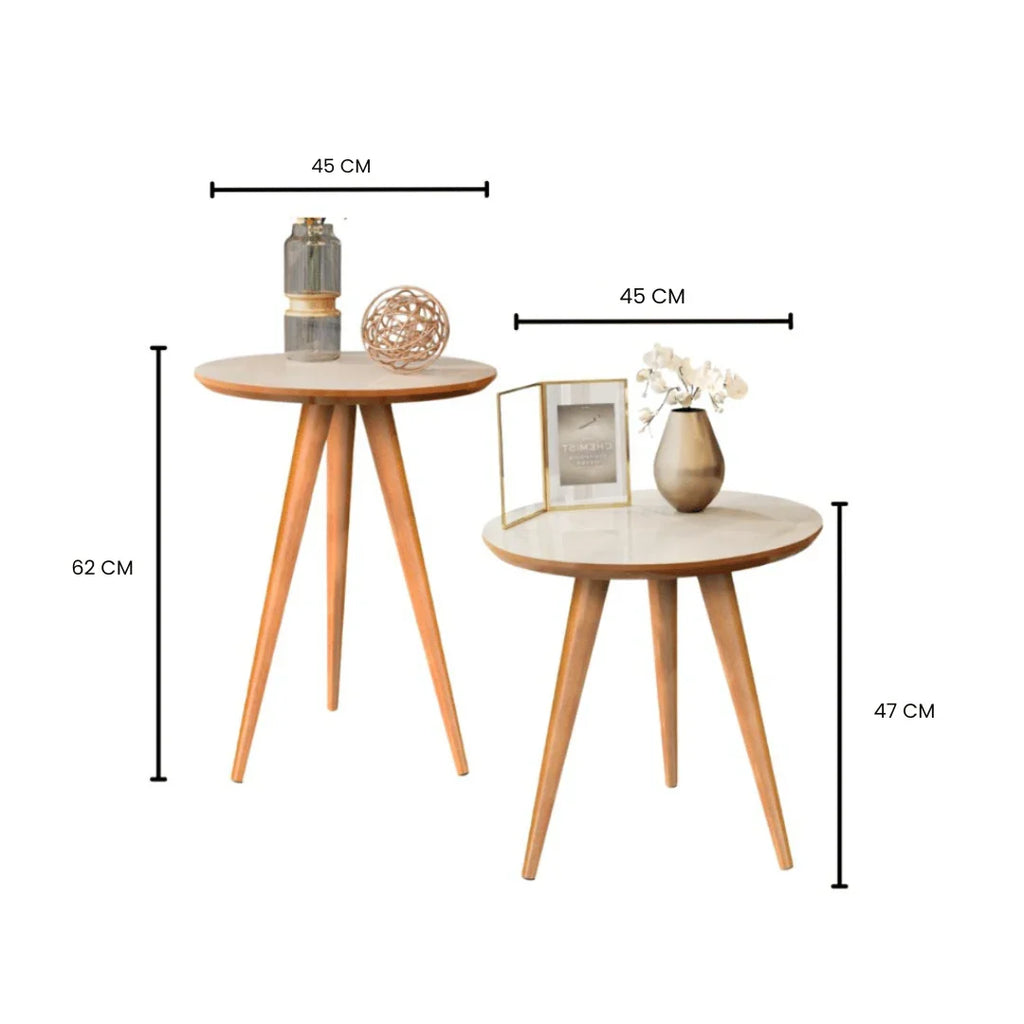 Mesa de Apoio Lateral Redonda Pé Palito Retrô - Modern Casa