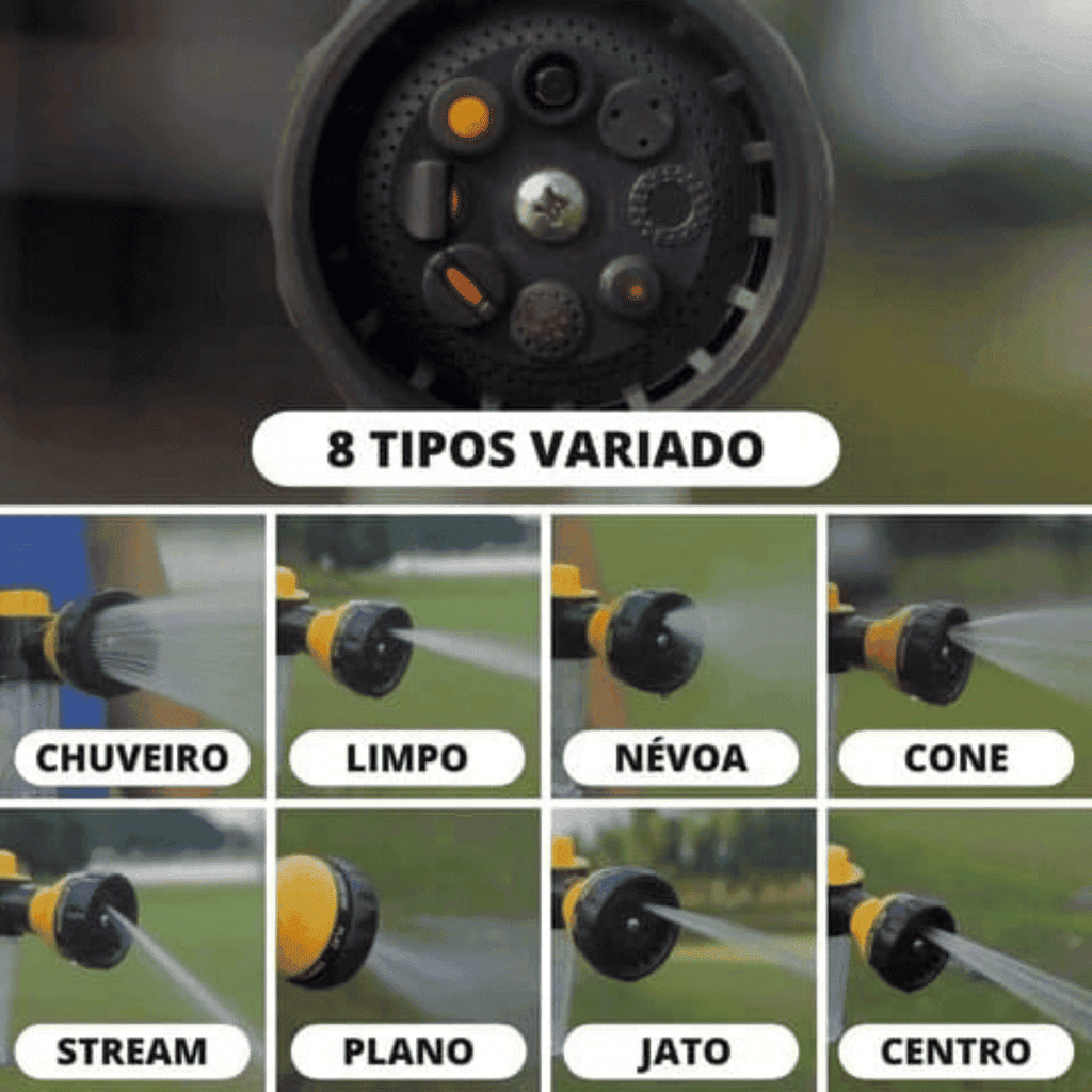 Pistola de Alta Pressão com Espuma 8 em 1 - Modern Casa
