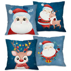 NATAL! Kit com 4 Capas para Almofadas Decorativas Natal Papai Noel.